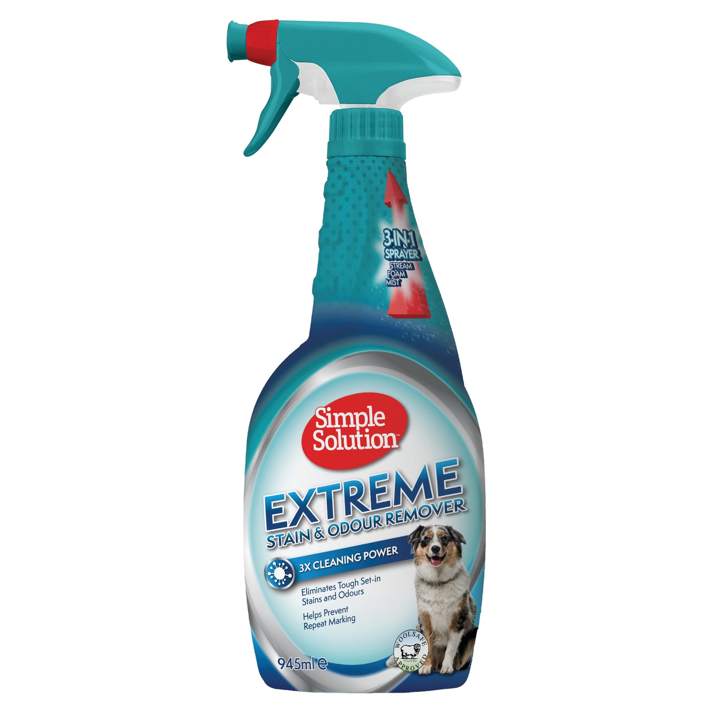 SIMPLE SOLUTION Extreme 3x stipresnis purškiklis šalinantis dėmes bei kvapus, 945ml