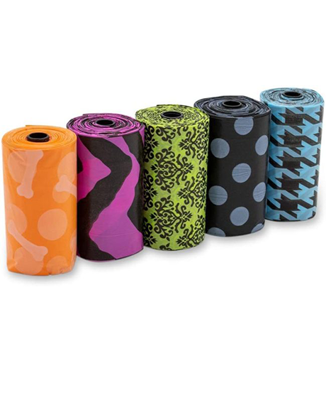 BAGS ON BOARD Patterned margi maišeliai ekskrementams rinkti, 140vnt.
