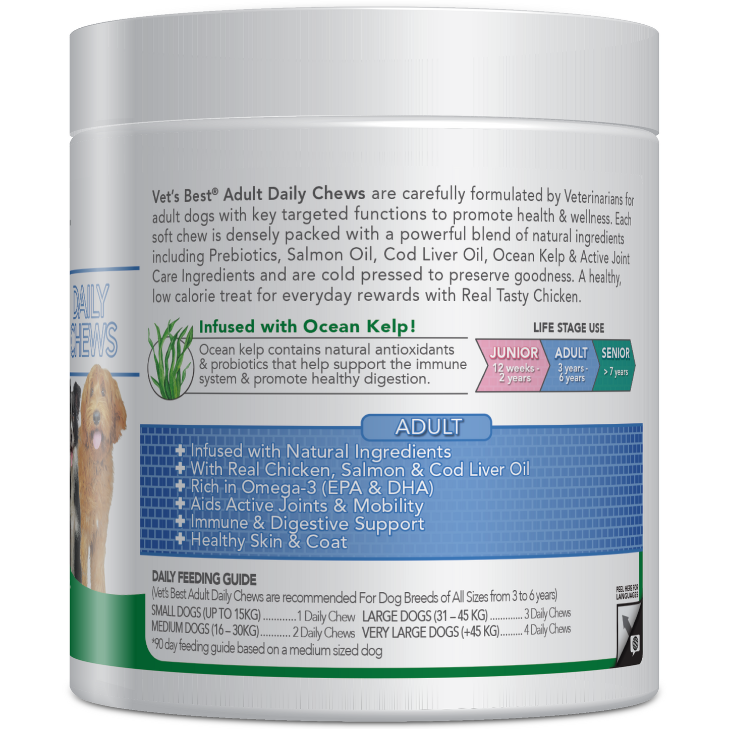 VET'S BEST Daily Chews for Adult suaugusiems šunims, N180