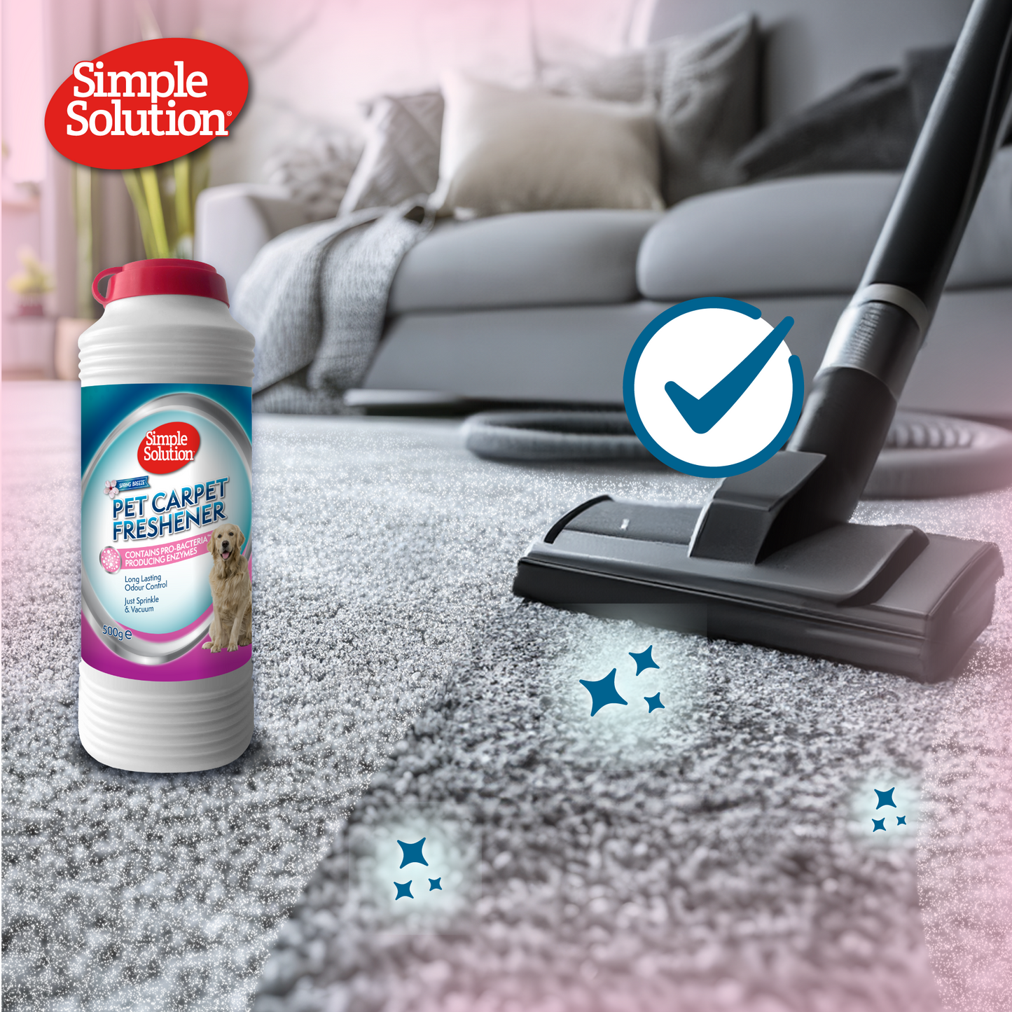 NAUJIENA! SIMPLE SOLUTION Carpet Freshener kilimų atnaujinimui, 500 g