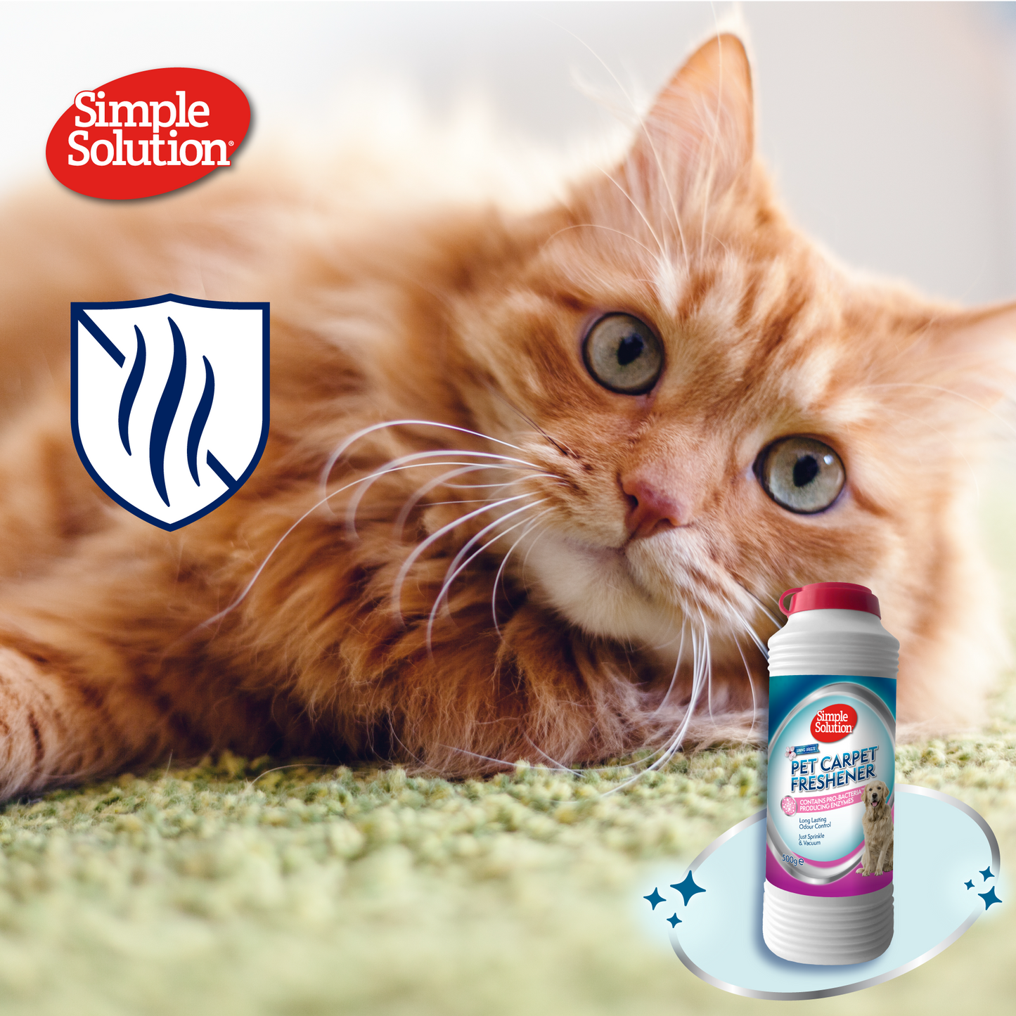 NAUJIENA! SIMPLE SOLUTION Carpet Freshener kilimų atnaujinimui, 500 g