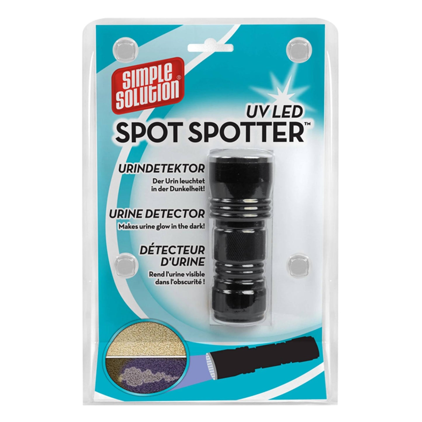 SIMPLE SOLUTION SPOT SPOTER HD ULTRAVIOLETINIŲ SPINDULIŲ DETEKTORIUS PARODANTIS UŽSISLĖPUSIAS ŠLAPIMO DĖMES