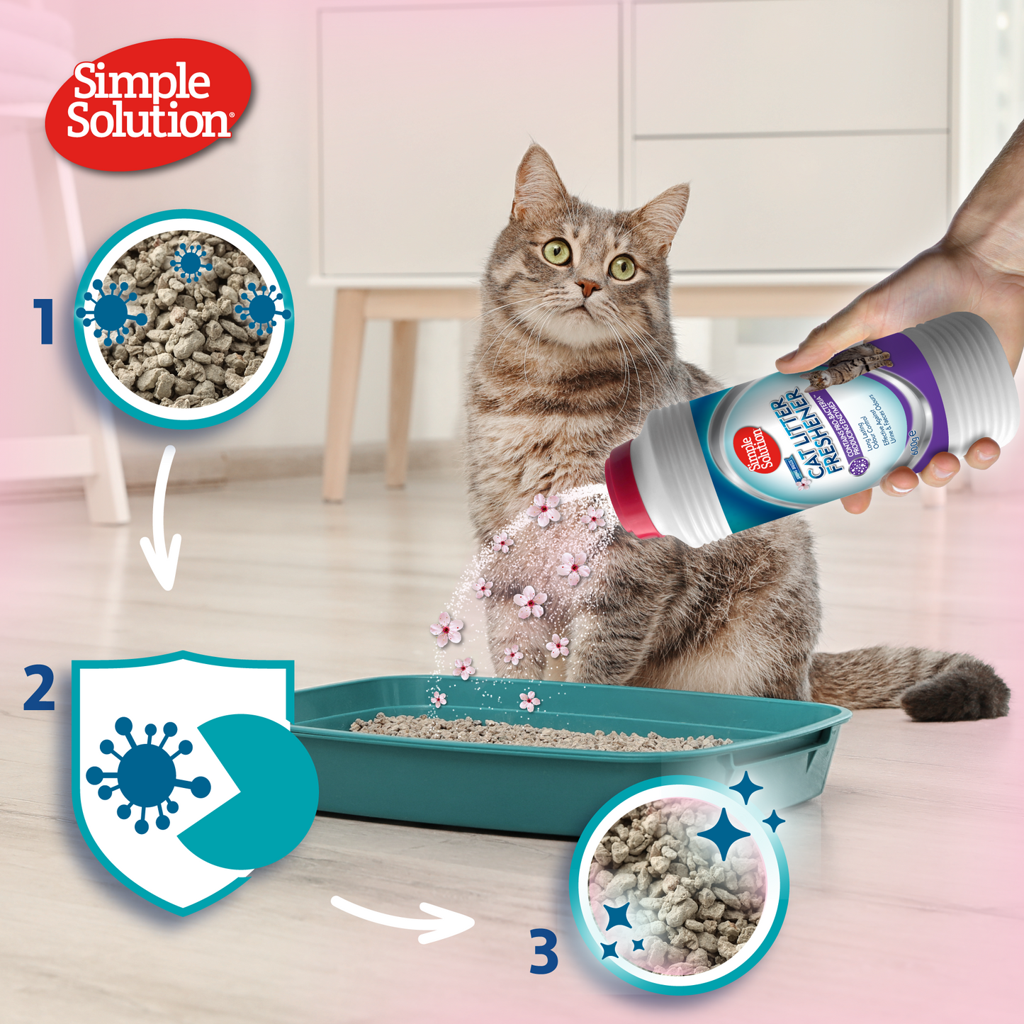 UUDIS! SIMPLE SOLUTION Cat Litter Freshener kassiliiva värskendaja – graanulid, 500 g