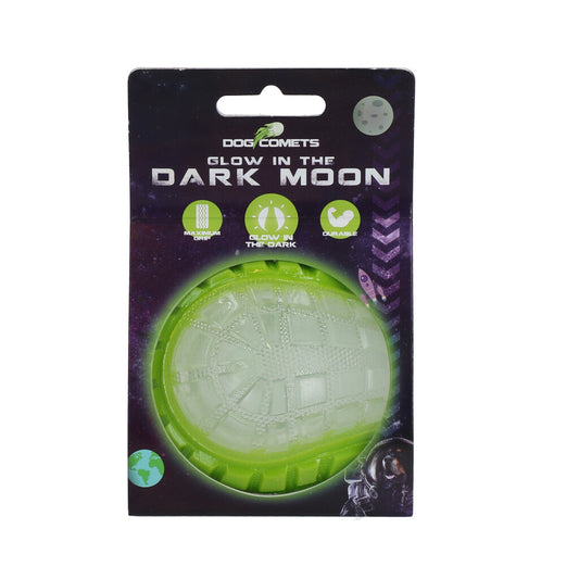 DOG COMETS MOON šviečiančios tamsoje kamuolys, žalias, M dydis