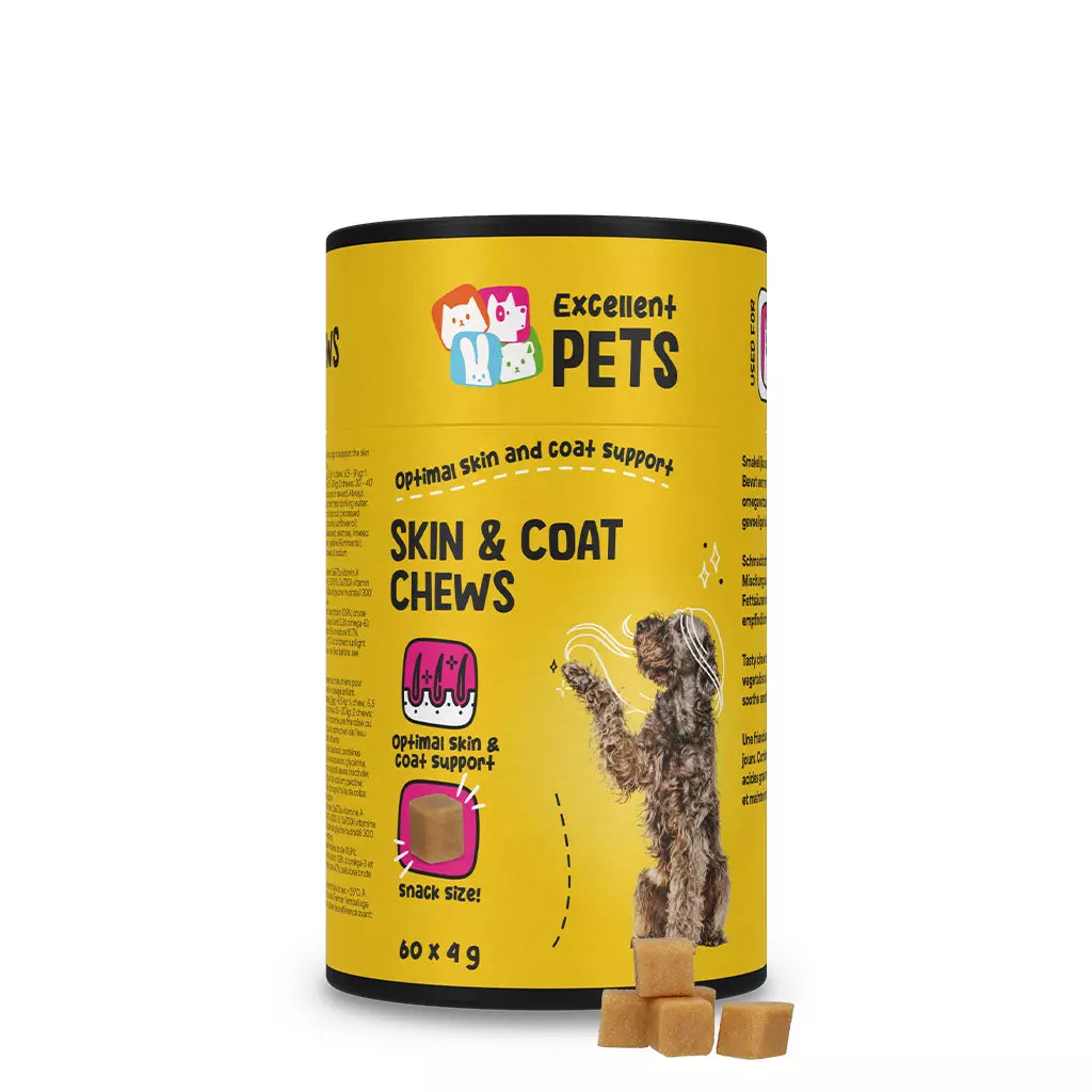Excellent PETS Skin & Coat Soft Chews papildai odai ir kailiui, 60 vnt.