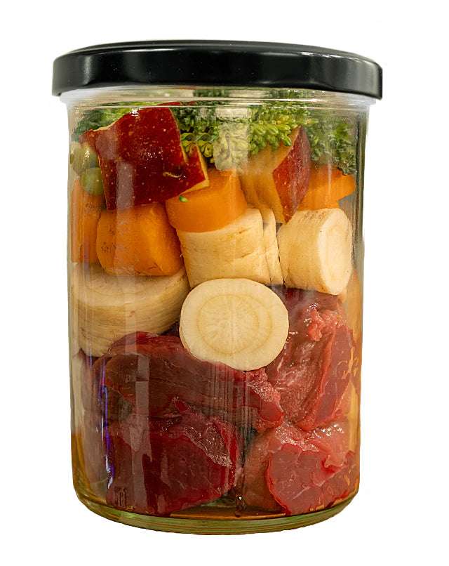 NAUJIENA! FIDELIS virta šviežia arkliena su pastarnokais, morkomis ir brokoliais, 400 g.