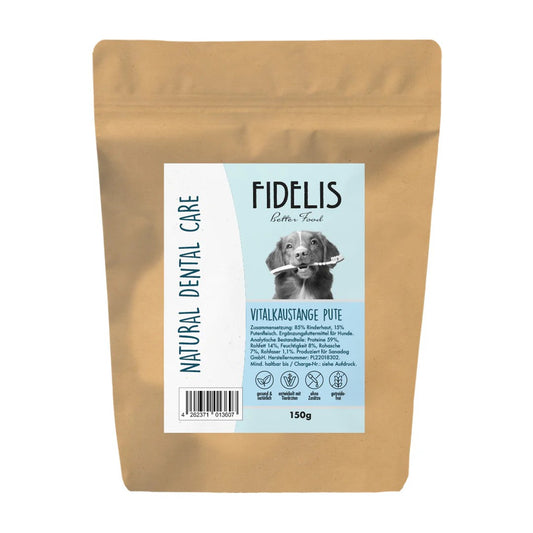 FIDELIS Košļājamās standziņas ar tītaru, 150 g.